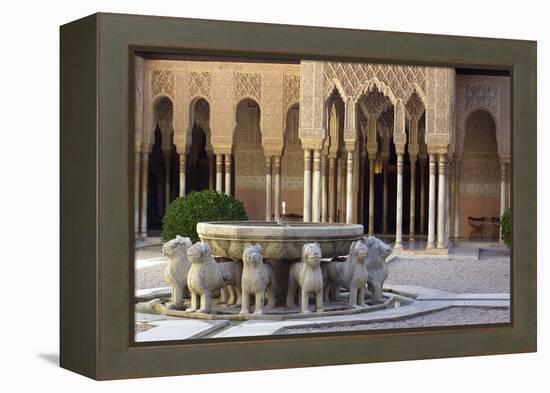 Courtyard of the Lions in the Alhambra, a Medieval Moorish City, Granada, Spain-null-Framed Premier Image Canvas