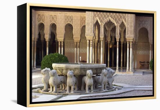 Courtyard of the Lions in the Alhambra, a Medieval Moorish City, Granada, Spain-null-Framed Premier Image Canvas