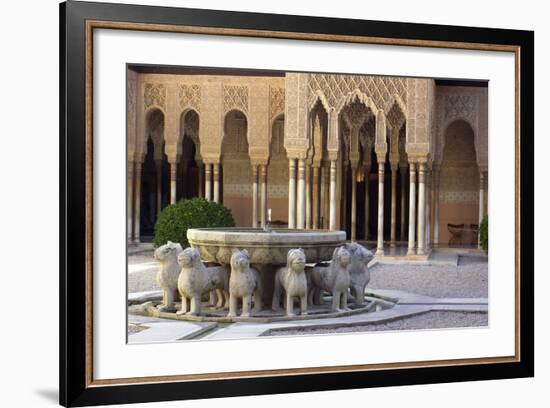 Courtyard of the Lions in the Alhambra, a Medieval Moorish City, Granada, Spain-null-Framed Photographic Print