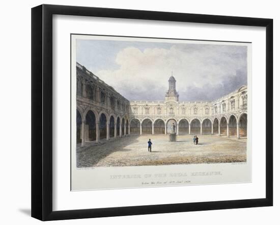 Courtyard of the Royal Exchange, City of London, 1838-Charles Bigot-Framed Giclee Print