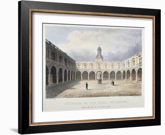 Courtyard of the Royal Exchange, City of London, 1838-Charles Bigot-Framed Giclee Print