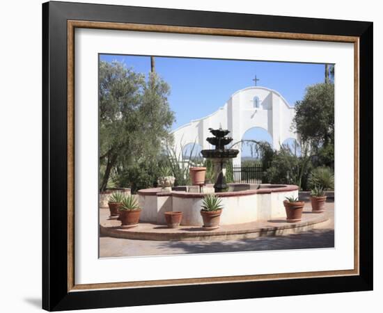 Courtyard, San Xavier Del Bac Mission, Tucson, Arizona, United States of America, North America-Wendy Connett-Framed Photographic Print