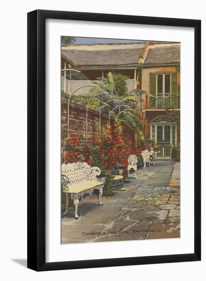 Courtyard, Vieux Carre, New Orleans, Louisiana-null-Framed Art Print