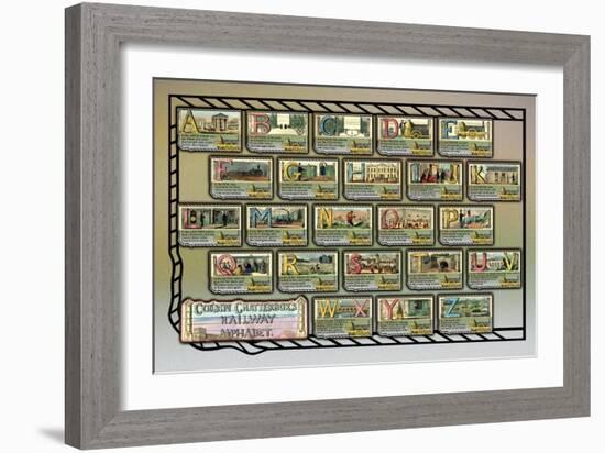 Cousin Chatterbox's Railway Alphabet-null-Framed Art Print