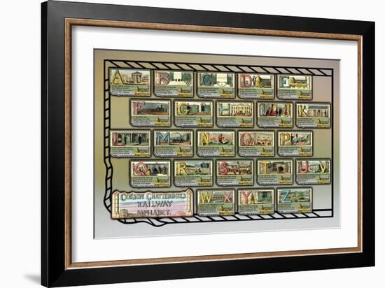 Cousin Chatterbox's Railway Alphabet-null-Framed Art Print