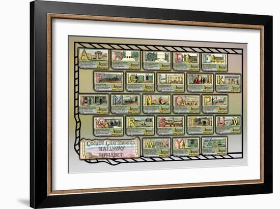 Cousin Chatterbox's Railway Alphabet-null-Framed Art Print