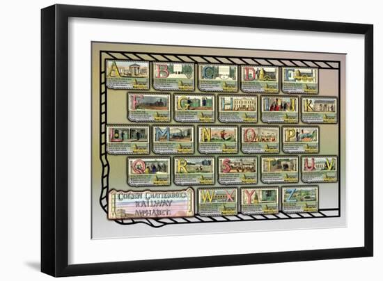 Cousin Chatterbox's Railway Alphabet-null-Framed Art Print