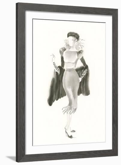 Couture Noir - Silk-Deborah Pearce-Framed Giclee Print