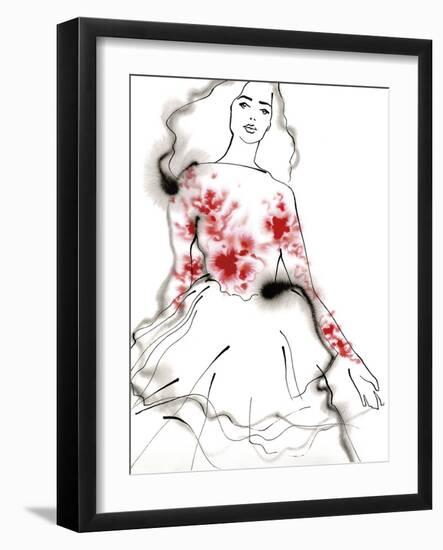 Couture Poise - Glam-Aurora Bell-Framed Giclee Print