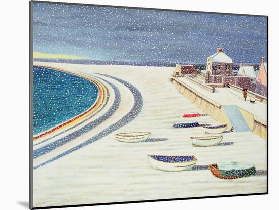 Cove House Inn and Snow, 2008 (Acrylic on Paper)-Liz Wright-Mounted Giclee Print