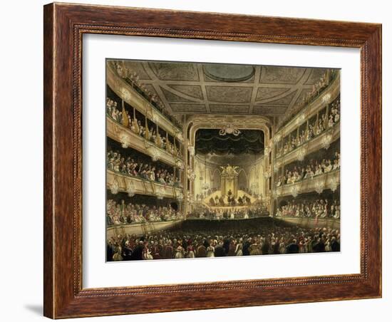 Covent Garden Theatre, 1808, from 'Ackermann's Microcosm of London' Engraved by J. Bluck…-T. & Pugin Rowlandson-Framed Giclee Print
