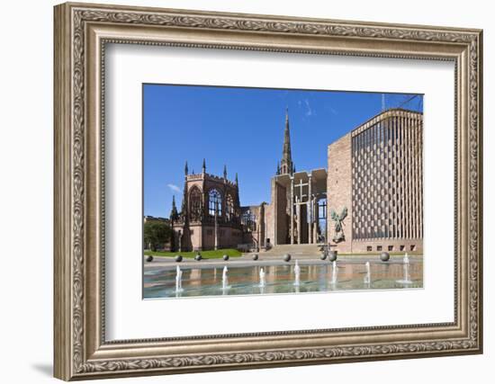 Coventry Old Cathedral Shell and New Modern Cathedral, Coventry, West Midlands, England, UK-Neale Clark-Framed Photographic Print