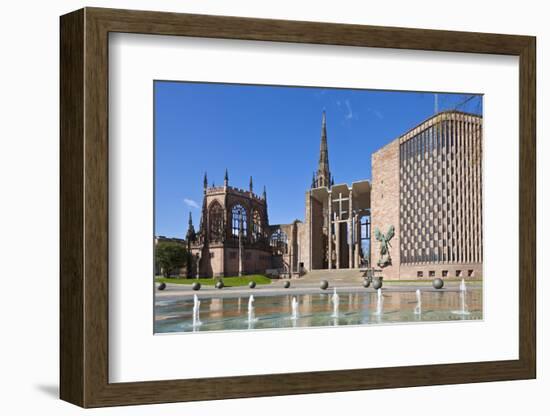 Coventry Old Cathedral Shell and New Modern Cathedral, Coventry, West Midlands, England, UK-Neale Clark-Framed Photographic Print