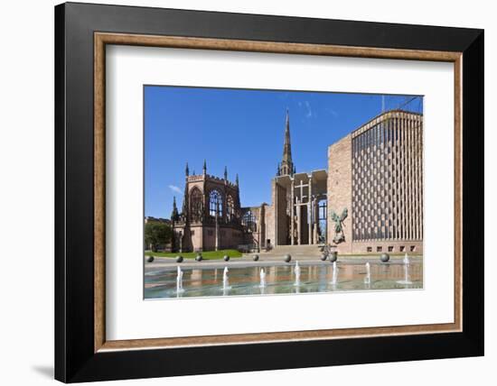 Coventry Old Cathedral Shell and New Modern Cathedral, Coventry, West Midlands, England, UK-Neale Clark-Framed Photographic Print