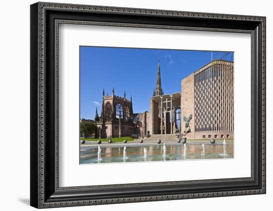 Coventry Old Cathedral Shell and New Modern Cathedral, Coventry, West Midlands, England, UK-Neale Clark-Framed Photographic Print