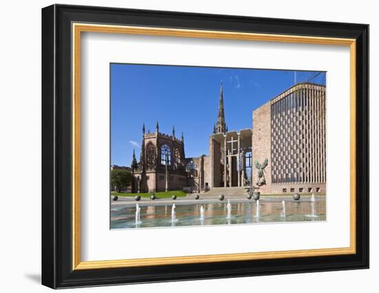 Coventry Old Cathedral Shell and New Modern Cathedral, Coventry, West Midlands, England, UK-Neale Clark-Framed Photographic Print