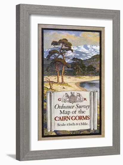 Cover Design of an Ordnance Survey Map of the Cairngorms-Ellis Martin-Framed Art Print