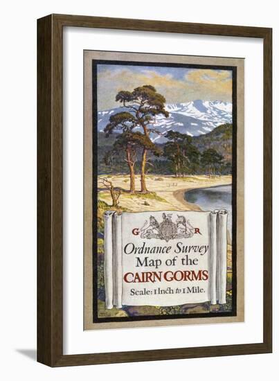 Cover Design of an Ordnance Survey Map of the Cairngorms-Ellis Martin-Framed Art Print