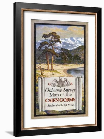 Cover Design of an Ordnance Survey Map of the Cairngorms-Ellis Martin-Framed Art Print