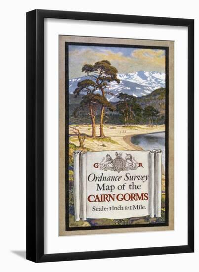 Cover Design of an Ordnance Survey Map of the Cairngorms-Ellis Martin-Framed Art Print