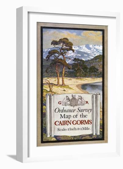 Cover Design of an Ordnance Survey Map of the Cairngorms-Ellis Martin-Framed Art Print