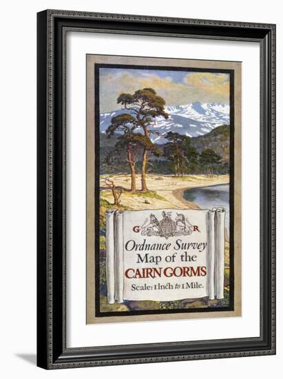 Cover Design of an Ordnance Survey Map of the Cairngorms-Ellis Martin-Framed Art Print