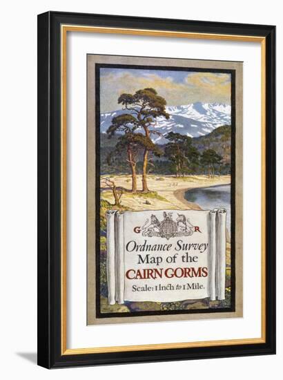 Cover Design of an Ordnance Survey Map of the Cairngorms-Ellis Martin-Framed Art Print