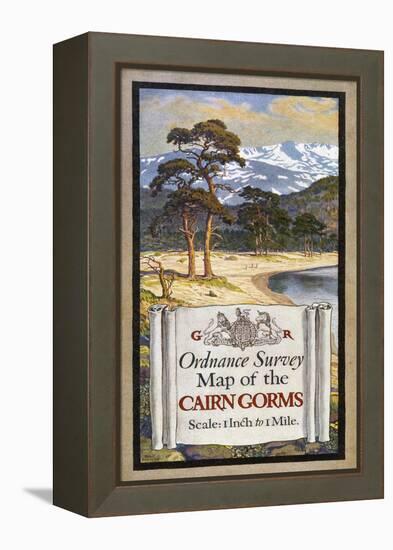 Cover Design of an Ordnance Survey Map of the Cairngorms-Ellis Martin-Framed Stretched Canvas