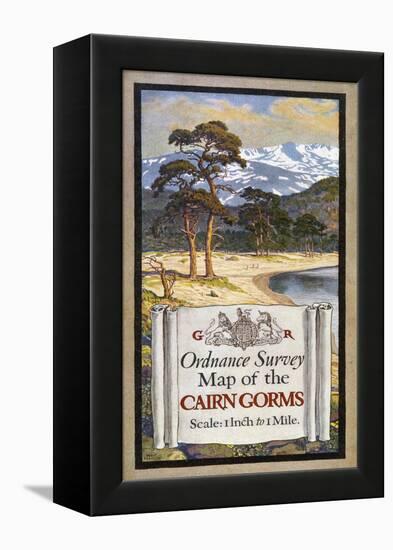 Cover Design of an Ordnance Survey Map of the Cairngorms-Ellis Martin-Framed Stretched Canvas