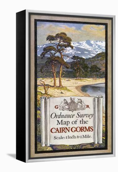 Cover Design of an Ordnance Survey Map of the Cairngorms-Ellis Martin-Framed Stretched Canvas