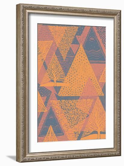 Cover Design with Triangles. Vector Illustration.-jumpingsack-Framed Art Print