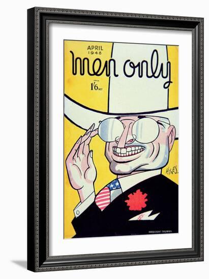 Cover for 'Men Only' Magazine Depicting Harry S. Truman-American School-Framed Giclee Print