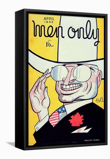 Cover for 'Men Only' Magazine Depicting Harry S. Truman-American School-Framed Premier Image Canvas
