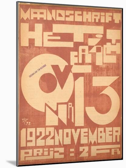 Cover for the November 1922 Issue of the Magazine 'Het Overzicht', 1922-null-Mounted Giclee Print