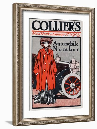 Cover Illustration for the Automobile Number, Collier's Magazine, January 17th 1903-Edward Penfield-Framed Giclee Print