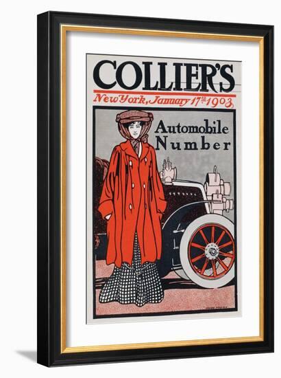 Cover Illustration for the Automobile Number, Collier's Magazine, January 17th 1903-Edward Penfield-Framed Giclee Print