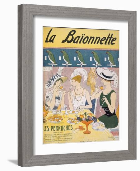 Cover Illustration from 'La Baionnette' Magazine, 1914-18 (Colour Litho)-French-Framed Giclee Print