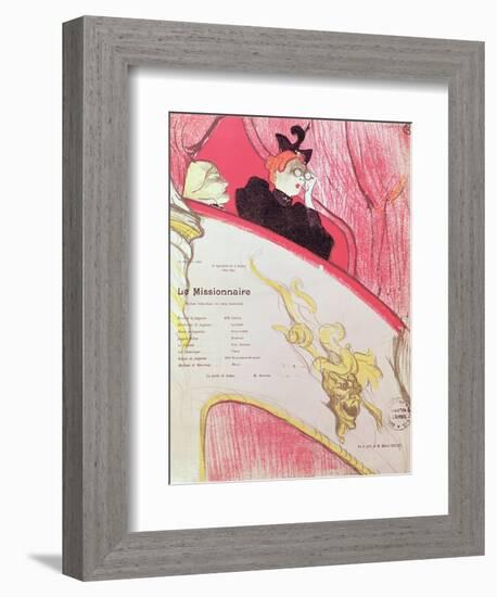 Cover of a Programme for "Le Missionaire" at the Theatre Libre, 1893-94-Henri de Toulouse-Lautrec-Framed Giclee Print