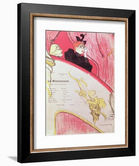 Cover of a Programme for "Le Missionaire" at the Theatre Libre, 1893-94-Henri de Toulouse-Lautrec-Framed Giclee Print