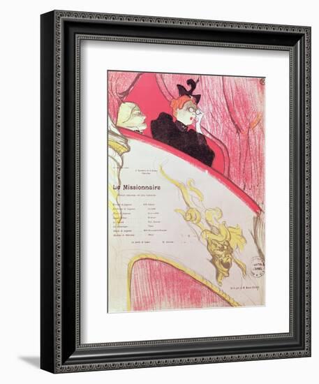 Cover of a Programme for "Le Missionaire" at the Theatre Libre, 1893-94-Henri de Toulouse-Lautrec-Framed Giclee Print