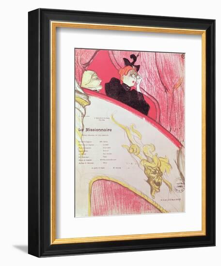 Cover of a Programme for "Le Missionaire" at the Theatre Libre, 1893-94-Henri de Toulouse-Lautrec-Framed Giclee Print