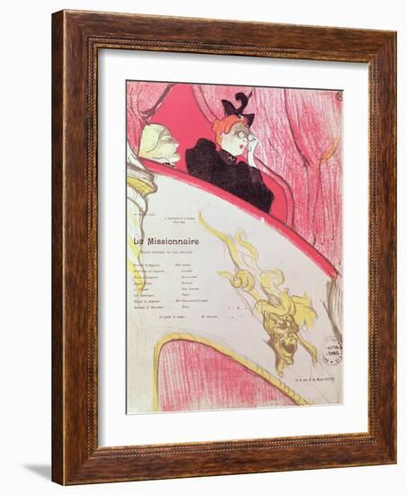 Cover of a Programme for "Le Missionaire" at the Theatre Libre, 1893-94-Henri de Toulouse-Lautrec-Framed Giclee Print