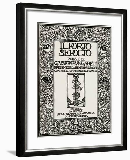 Cover of Buried Harbour-Giuseppe Ungaretti-Framed Giclee Print