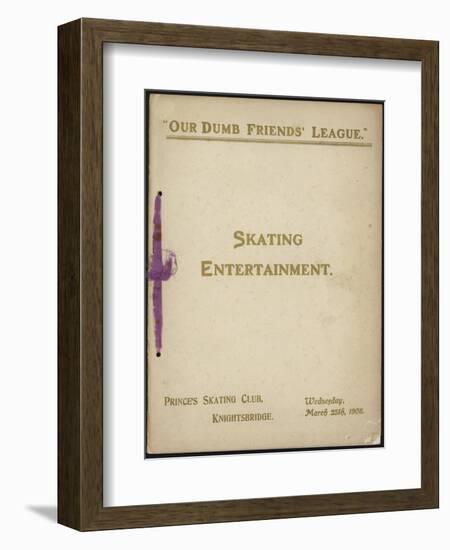 Cover of 'Our Dumb Friends' League' Programme of Skating Entertainment-null-Framed Giclee Print