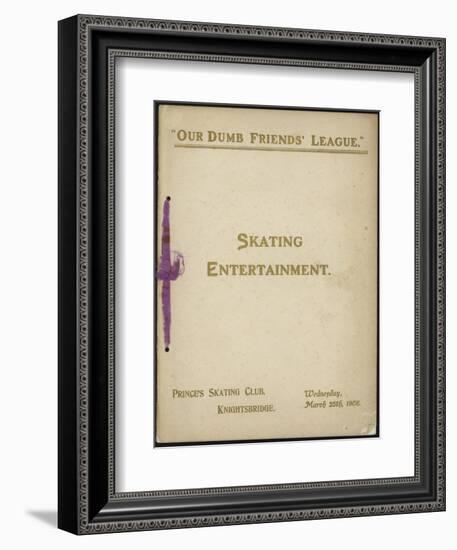 Cover of 'Our Dumb Friends' League' Programme of Skating Entertainment-null-Framed Giclee Print