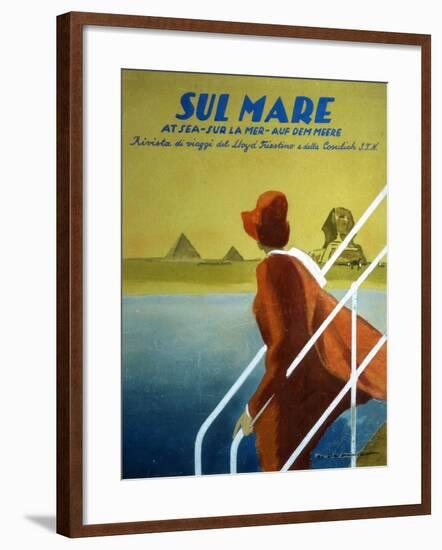 Cover of Publicity Magazine for Lloyd Triestino Shipping Line Sul Mare, 1931-Marcello Dudovich-Framed Giclee Print