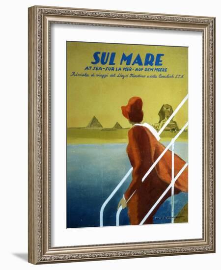 Cover of Publicity Magazine for Lloyd Triestino Shipping Line Sul Mare, 1931-Marcello Dudovich-Framed Giclee Print