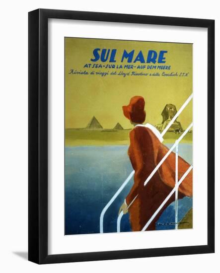 Cover of Publicity Magazine for Lloyd Triestino Shipping Line Sul Mare, 1931-Marcello Dudovich-Framed Giclee Print