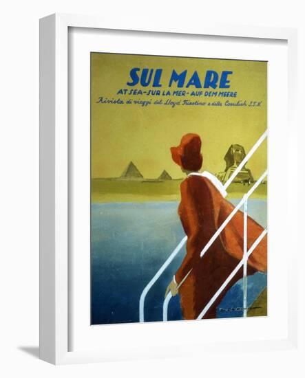 Cover of Publicity Magazine for Lloyd Triestino Shipping Line Sul Mare, 1931-Marcello Dudovich-Framed Giclee Print