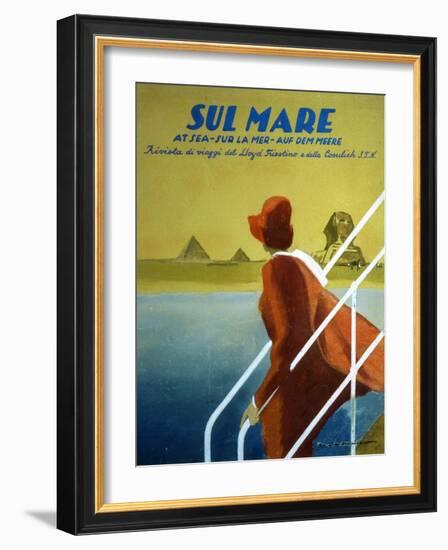 Cover of Publicity Magazine for Lloyd Triestino Shipping Line Sul Mare, 1931-Marcello Dudovich-Framed Giclee Print